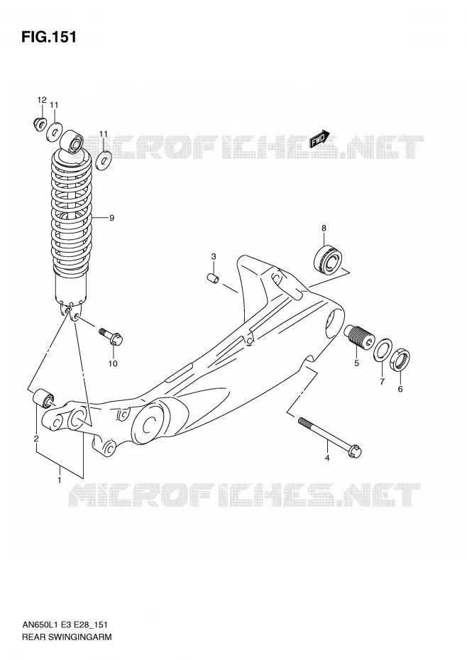 SWINGARM Suzuki SCOOTER 650 BURGMAN 2011  AN650AL1(E3/E28)