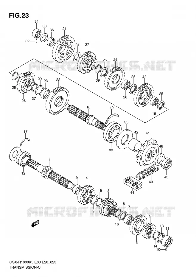 TRANSMISSION Suzuki MOTO 1000 GSX-R 2006  GSX-R1000 K6 (E28)