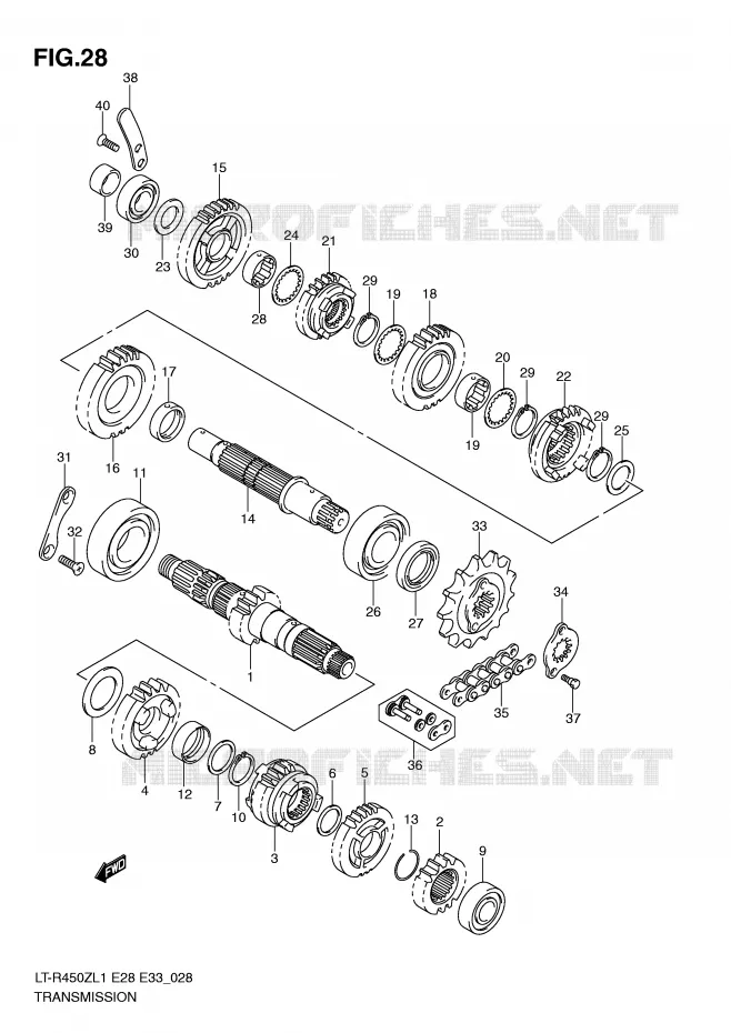 TRANSMISSION Suzuki QUAD 450 QUADRACER 2011  LT-R450ZL1(E28/E33)