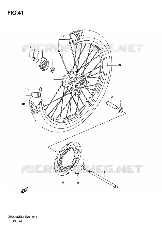 VOORWIEL Suzuki MOTO 200 DR 2011  DR200SEL1(E28)