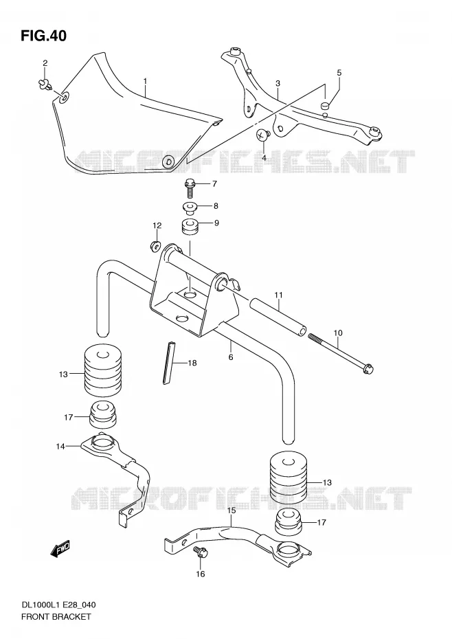 FRONT BRACKETS Suzuki MOTO 1000 V-STROM 2011  DL1000L1(E28)
