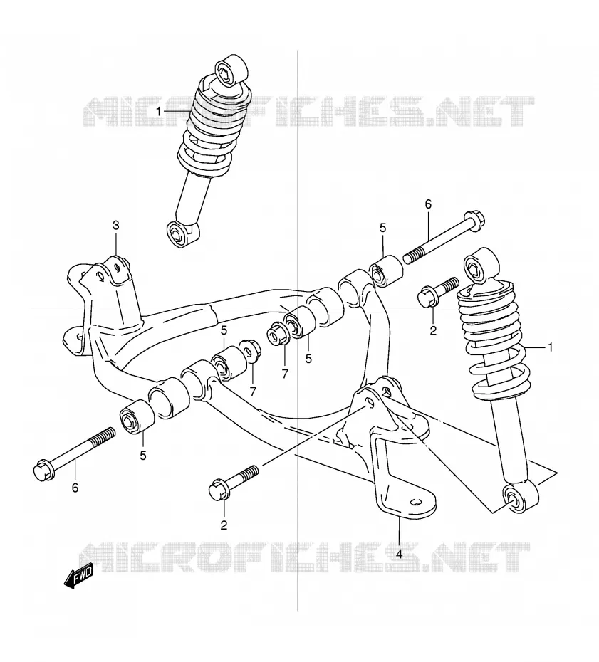 SCHOKDEMPER - VORKBEEN Suzuki QUAD 80 QUADSPORT 1998  LT80W(P1)