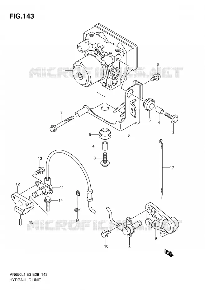 ABS (AN650AL1 E28) Suzuki SCOOTER 650 BURGMAN 2011  AN650L1(E3/E28)