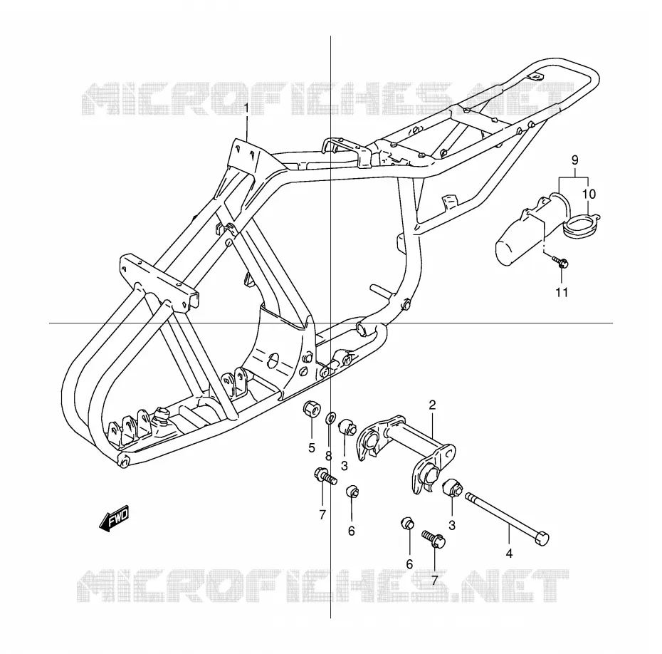 FRAME Suzuki QUAD 80 QUADSPORT 2001  LT80K1(P1)