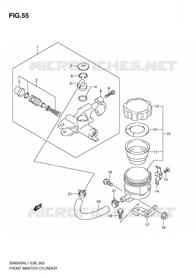 FRONT HOOFDREMCILINDER Suzuki MOTO 650 SV-S 2011  SV650SAL1(E28)