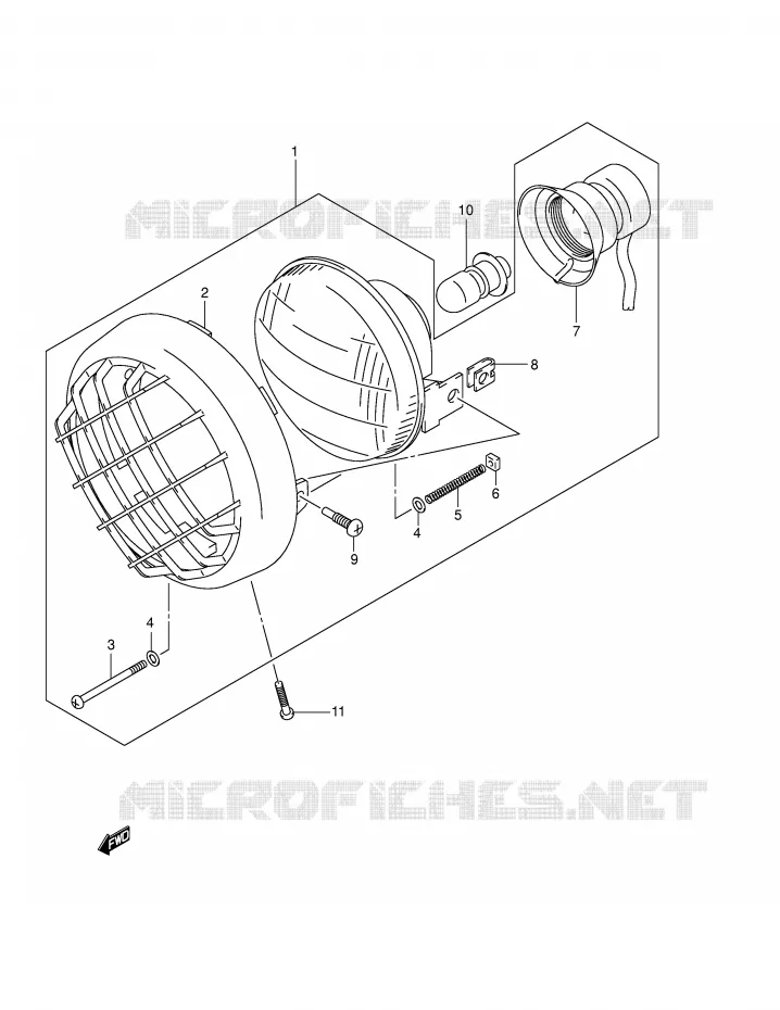 KOPLAMP (MODELE Y) Suzuki QUAD 500 QUADMASTER 1999  LT-F500FX(E24)