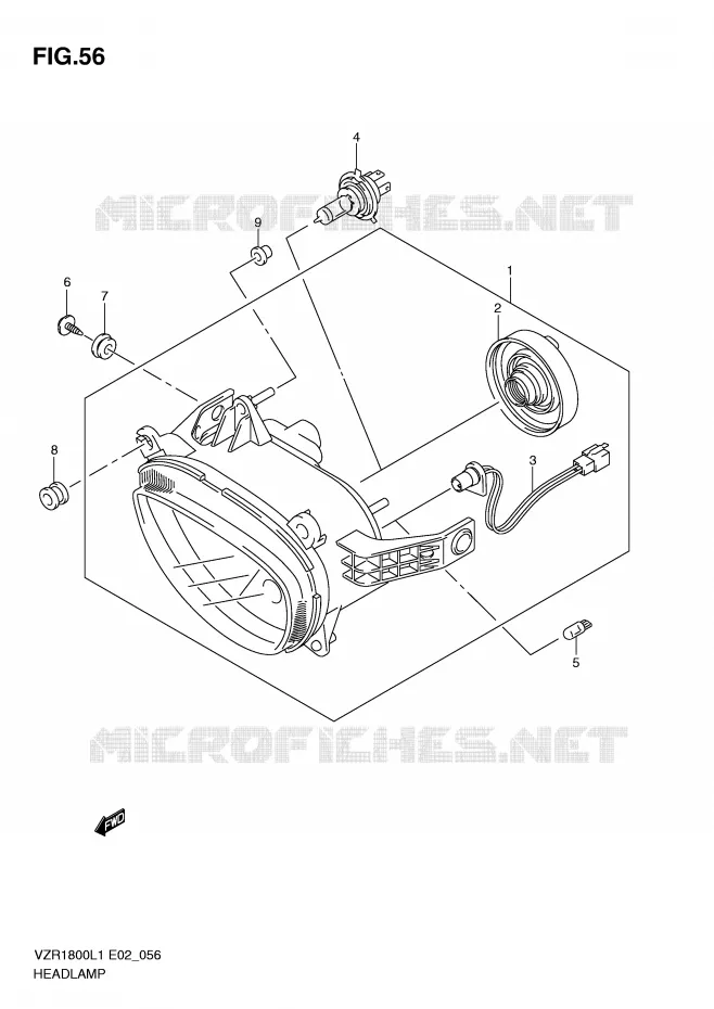 KOPLAMP Suzuki MOTO 1800 INTRUDER 2011  VZR1800L1(E2)