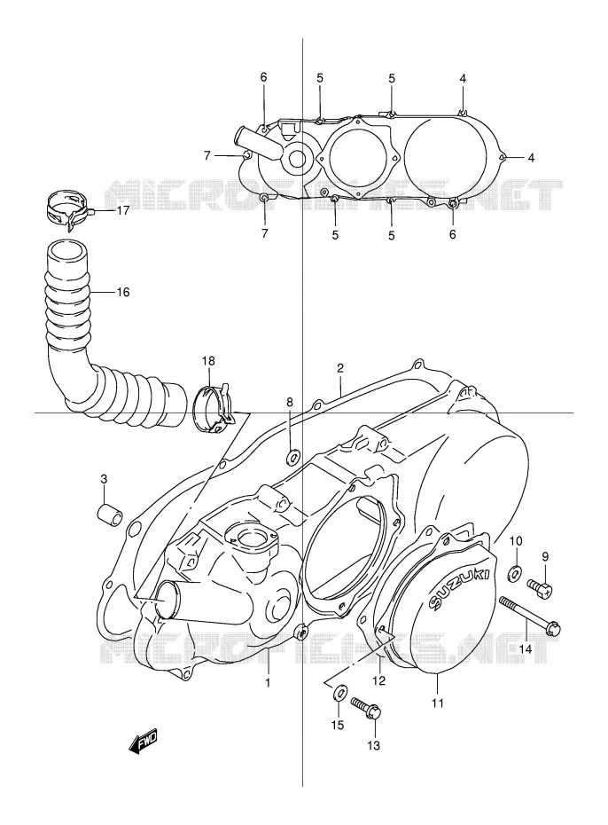 LEFT CARTERDEKSEL Suzuki QUAD 80 QUADSPORT 2000  LT80Y(P1)