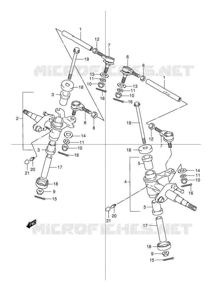 STUURINRICHTING - HUB Suzuki QUAD 80 QUADSPORT 1996  LT80T(P1)