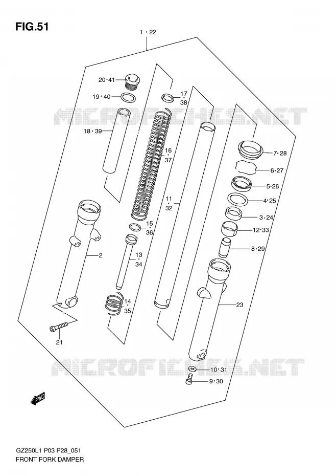 VOORVORK Suzuki MOTO 250 MARAUDER 2011  GZ250L1(P3)