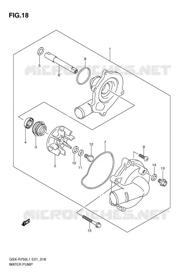 WATERPOMP Suzuki MOTO 750 GSX-R 2011  GSX-R750L1(E21)