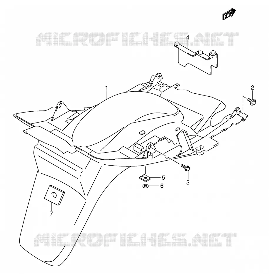 ACHTERSPATBORD (MODELE K1/K2) Suzuki SCOOTER 250 BURGMAN 2000  AN250RY(E2)