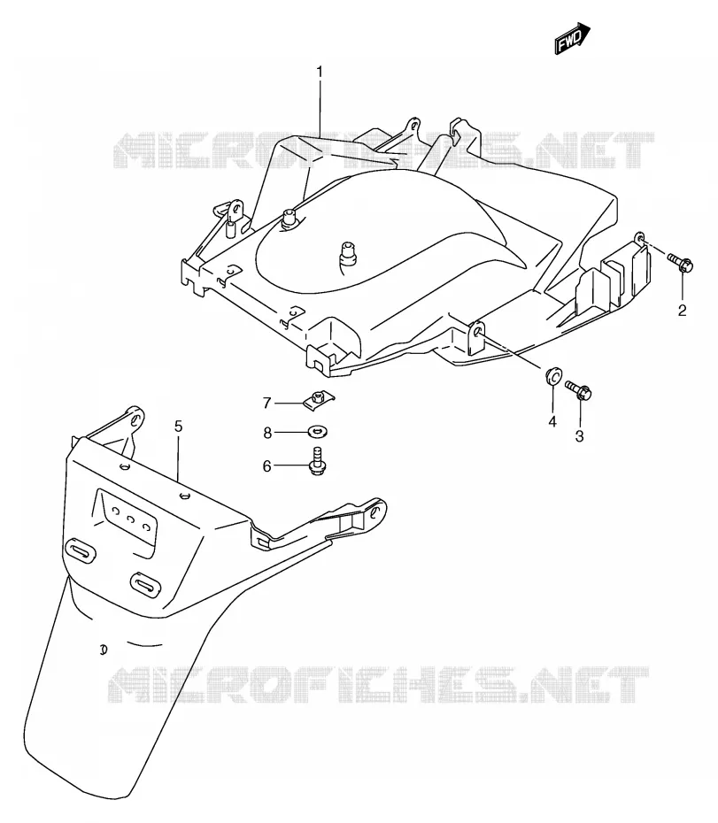 ACHTERSPATBORD (MODELE W/X/Y) Suzuki SCOOTER 250 BURGMAN 2000  AN250Y(E2)