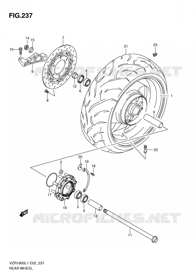 ACHTERWIEL (VZR1800L1 E51) Suzuki MOTO 1800 INTRUDER 2011  VZR1800ZL1(E2)