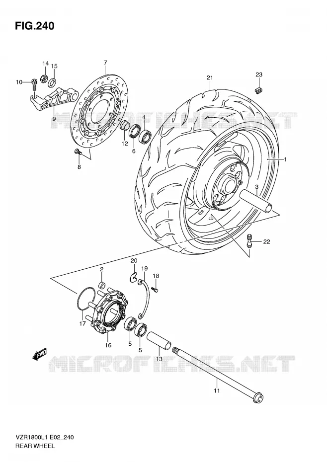ACHTERWIEL (VZR1800ZL1 E24) Suzuki MOTO 1800 INTRUDER 2011  VZR1800ZUFL1(E2)