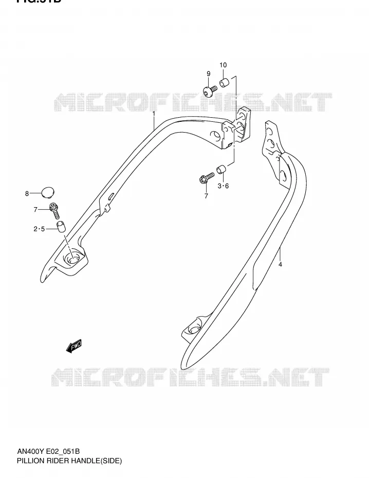 BACKREST (SIDE)(MODELE K2) Suzuki SCOOTER 400 BURGMAN 2002  AN400K2(E2)