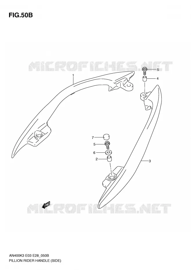 BACKREST (SIDE)(MODELE K5/K6) Suzuki SCOOTER 400 BURGMAN 2003  AN400K3(E3/E28)