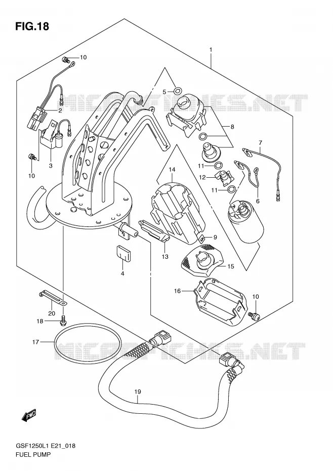 BENZINE POMP Suzuki MOTO 1250 BANDIT 2012  GSF1250L1(E21)