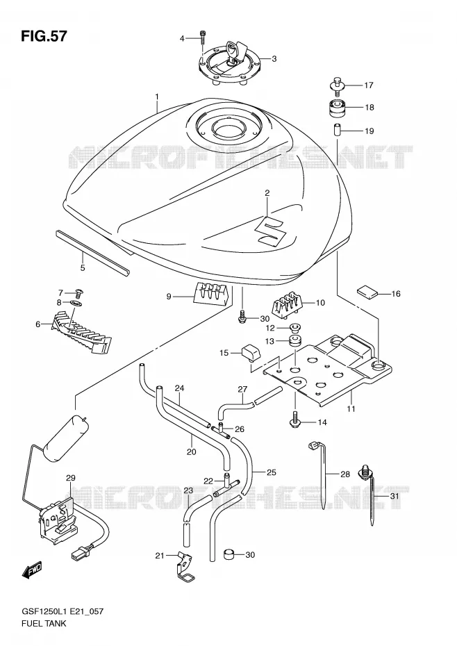 BENZINETANK (GSF1250AL1 E24) Suzuki MOTO 1250 BANDIT 2012  GSF1250L1(E21)