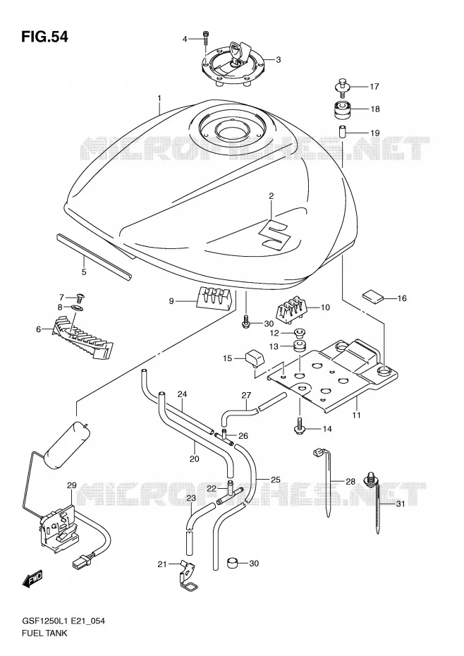 BENZINETANK (GSF1250L1 E21) Suzuki MOTO 1250 BANDIT 2011  GSF1250AL1(E21)