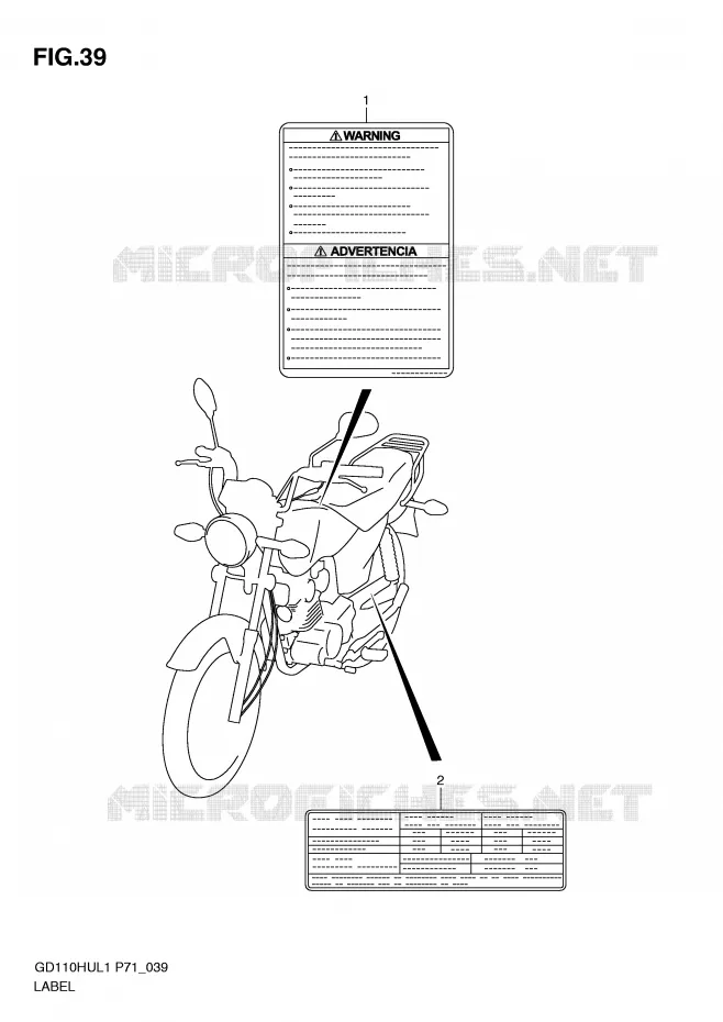 ETIKET Suzuki MOTO 110 GD 2011  GD110HUL1(P71)