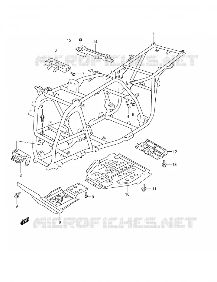 FRAME (MODELE K1/K2) Suzuki QUAD 500 QUADMASTER 2000  LT-F500FY(E24)