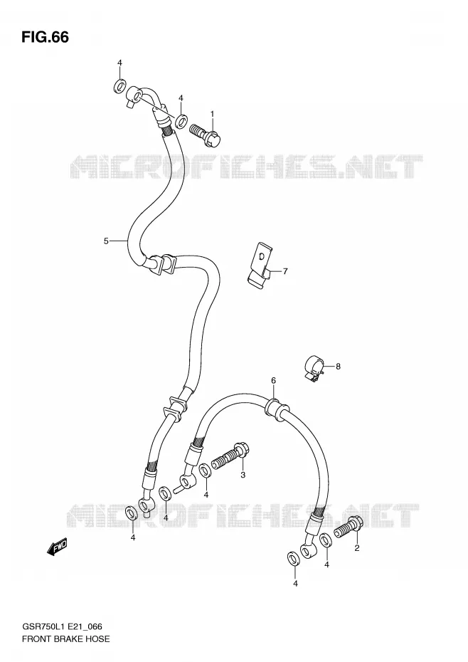 FRONT REMSLANG Suzuki MOTO 750 GSR 2011  GSR750L1(E21)