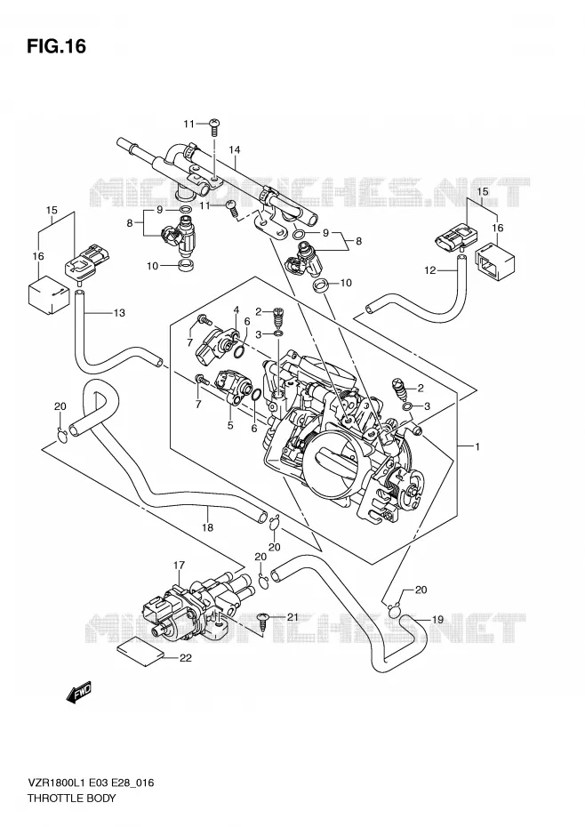 GASKLEPHUIS (VZR1800ZL1 E3) Suzuki MOTO 1800 INTRUDER 2011  VZR1800L1(E3)