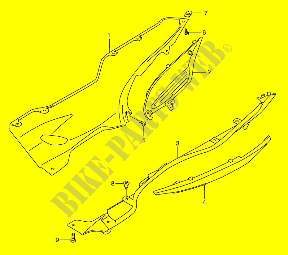 ONDERAANKLEDING (MODELE W/X) voor Suzuki BURGMAN 250 1998