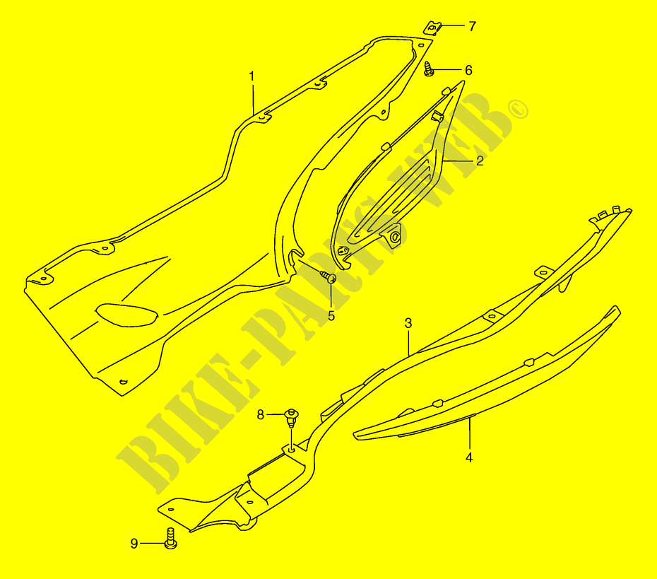 ONDERAANKLEDING (MODELE Y) voor Suzuki BURGMAN 250 1998