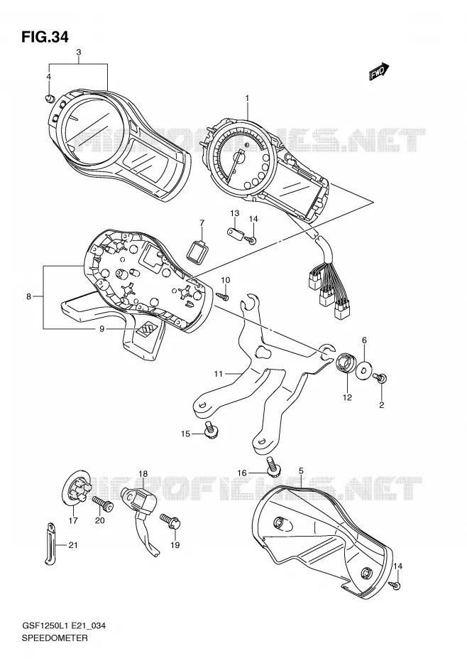 SNELHEIDSMETER (GSF1250L1 E24) Suzuki MOTO 1250 BANDIT 2011  GSF1250AL1(E21)
