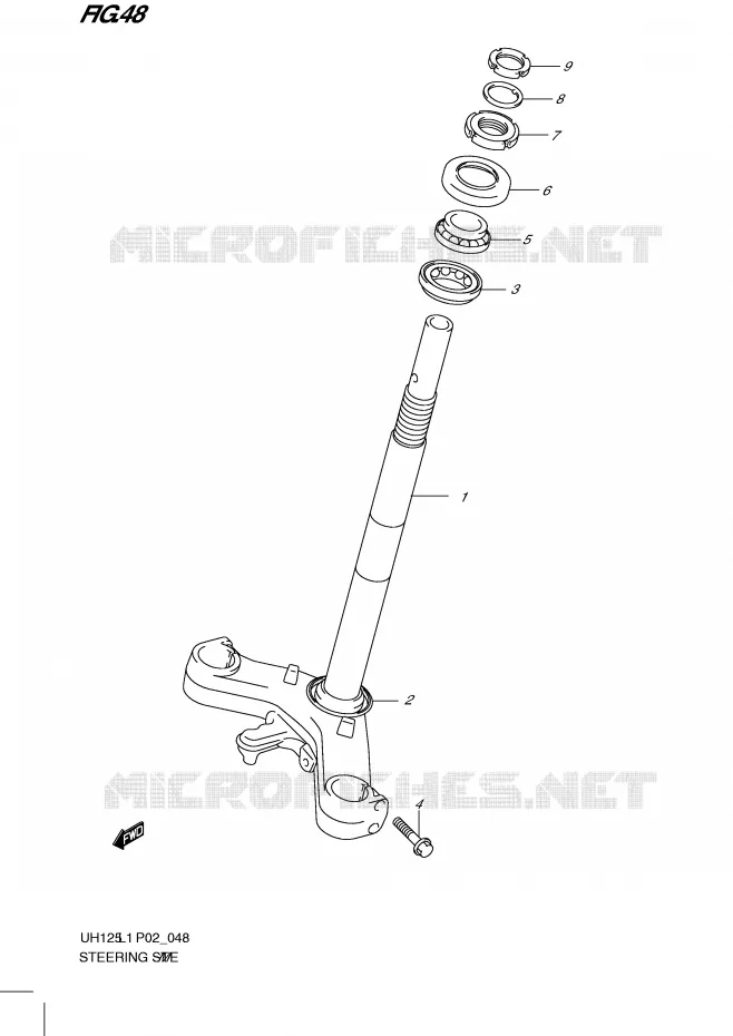 STUURKOLOM Suzuki SCOOTER 125 BURGMAN 2011  UH125L1(P2)