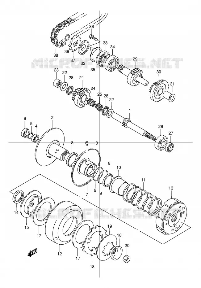 TRANSMISSION (2) Suzuki QUAD 80 QUADSPORT 2000  LT80Y(P1)
