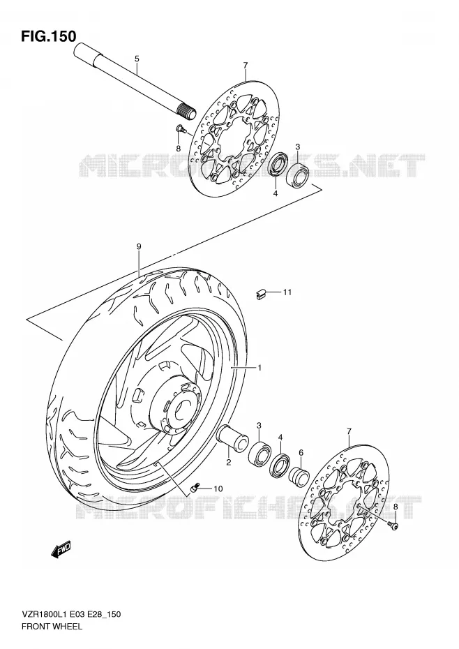 VOORWIEL (VZR1800ZL1 E3) Suzuki MOTO 1800 INTRUDER 2011  VZR1800ZL1(E3)