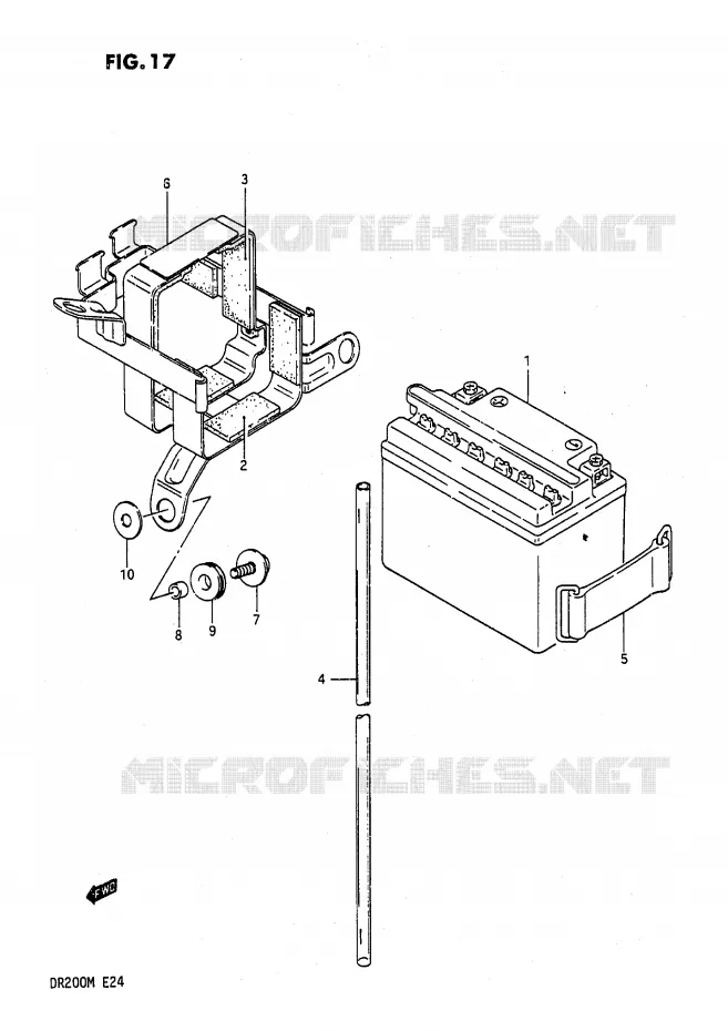 ACCU (E6,E21,E24) Suzuki MOTO 200 DR 1986  DR200G(E24)