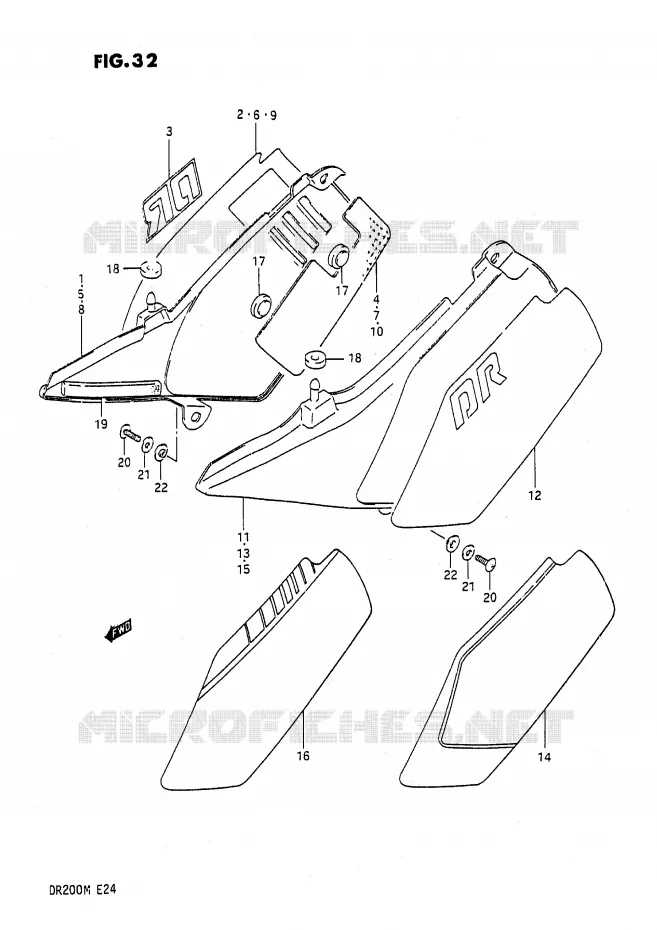 ACHTER KUIP Suzuki MOTO 200 DR 1986  DR200G(E24)