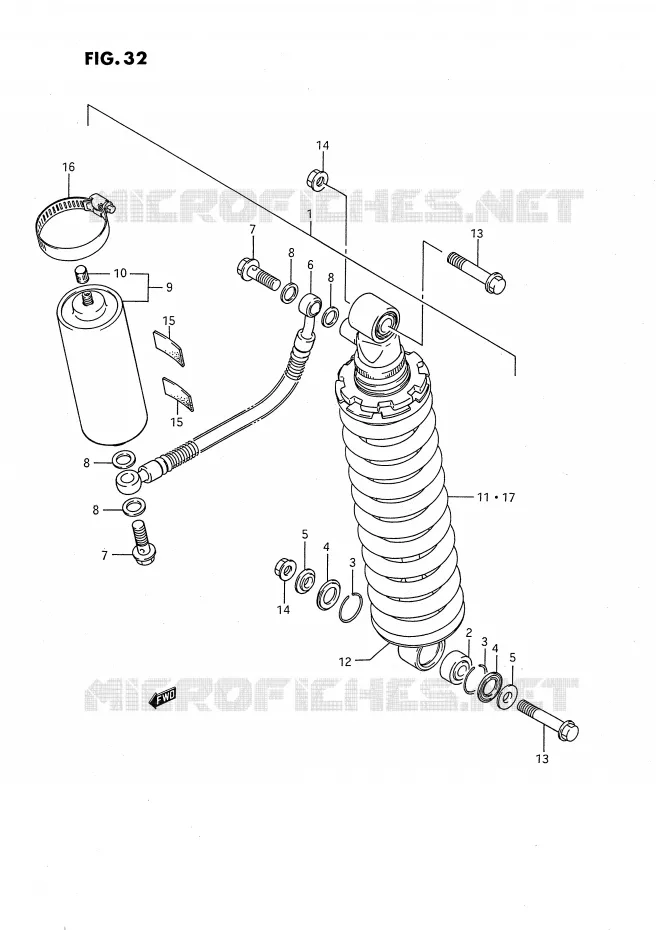 ACHTER SCHOKDEMPER (MODELE G) Suzuki MOTO 80 RM 1986  RM80G(E24)