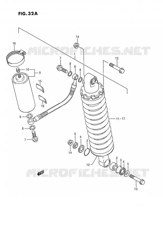 ACHTER SCHOKDEMPER (MODELE H) Suzuki MOTO 80 RM 1989  RM80K(E24)