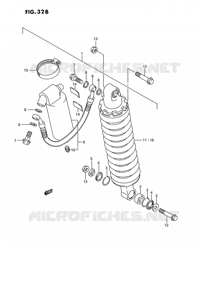 ACHTER SCHOKDEMPER (MODELE K) Suzuki MOTO 80 RM 1995  RM80S(E24)