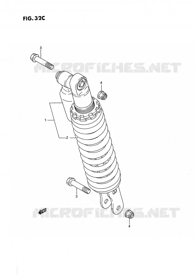 ACHTER SCHOKDEMPER (MODELE L) Suzuki MOTO 80 RM 1994  RM80R(E24)