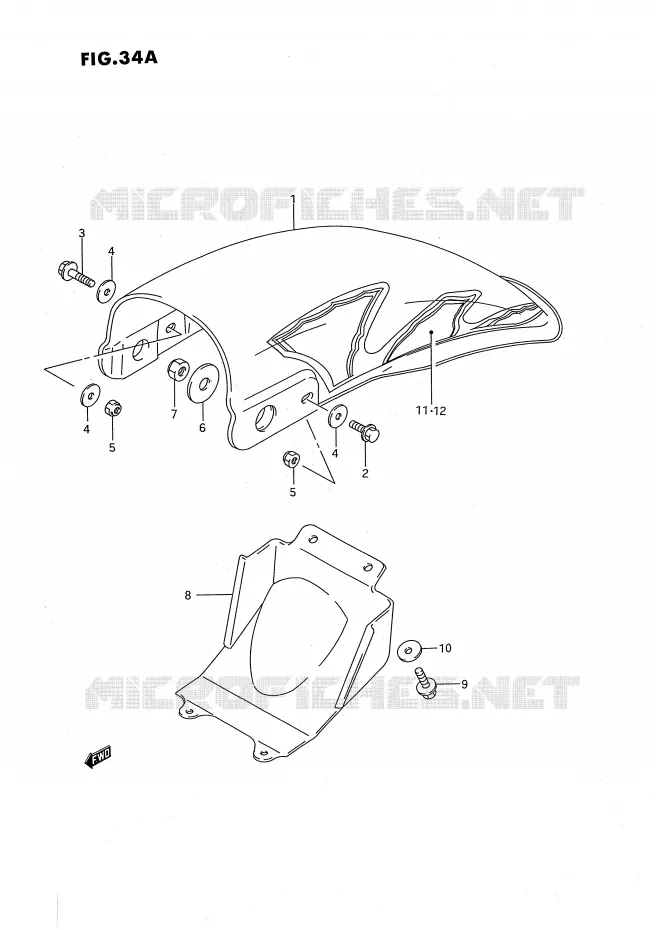 ACHTERSPATBORD (MODELE N/P/R/S) Suzuki MOTO 80 RM 1992  RM80N(E24)