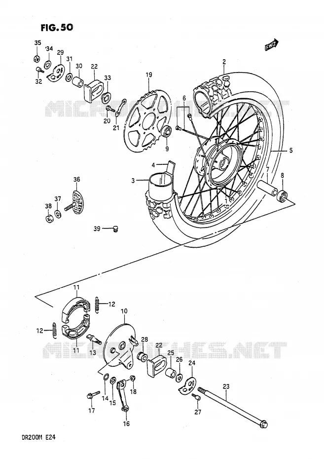 ACHTERWIEL Suzuki MOTO 200 DR 1991  DR200M(E24)