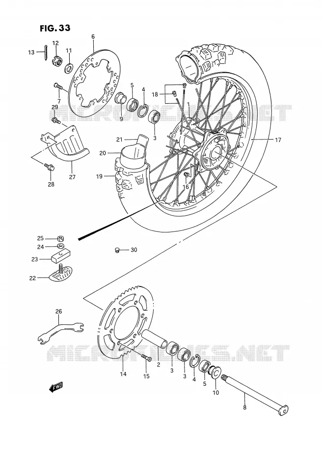 ACHTERWIEL Suzuki MOTO 250 RM 1993  RM250P(E3)
