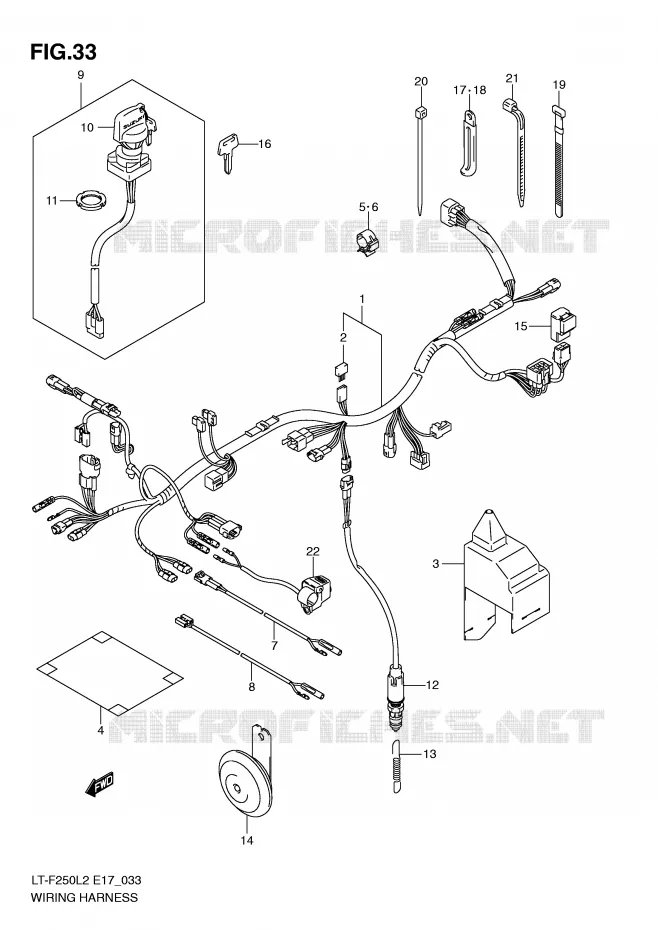 BEDRADING (LT-F250L2 E24) Suzuki QUAD 250 OZARK 2012  LT-F250L2(E17)