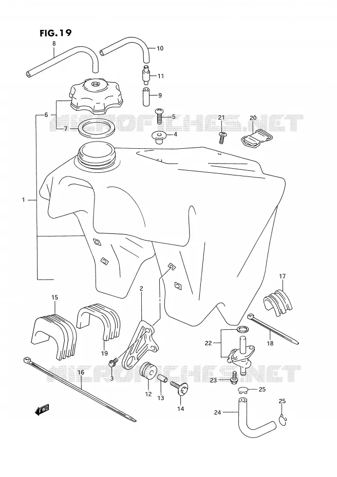 BENZINETANK (MODELE P/R) Suzuki MOTO 250 RM-250 1995  RM250S(E3)