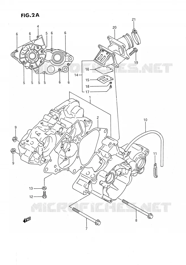 CASING (MODELE K) Suzuki MOTO 80 RM 1993  RM80P(E24)