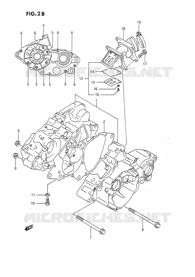 CASING (MODELE L/M/N/P/R/S) Suzuki MOTO 80 RM 1995  RM80S(E24)