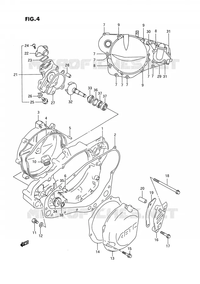CASING (MODELE P) Suzuki MOTO 250 RM 1993  RM250P(E3)