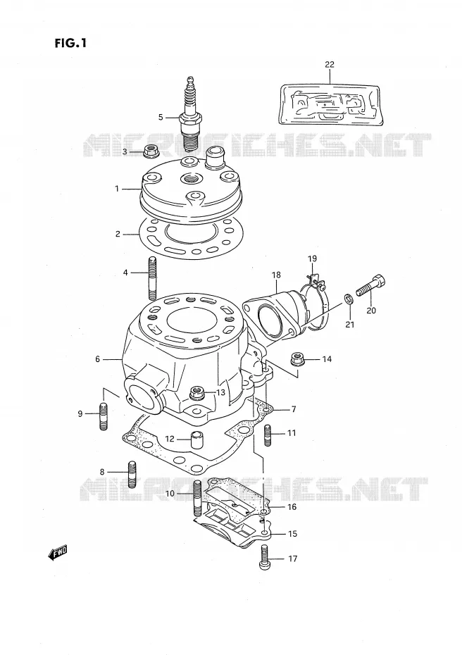 CILINDER (MODELE G/H) Suzuki MOTO 80 RM 1993  RM80P(E24)