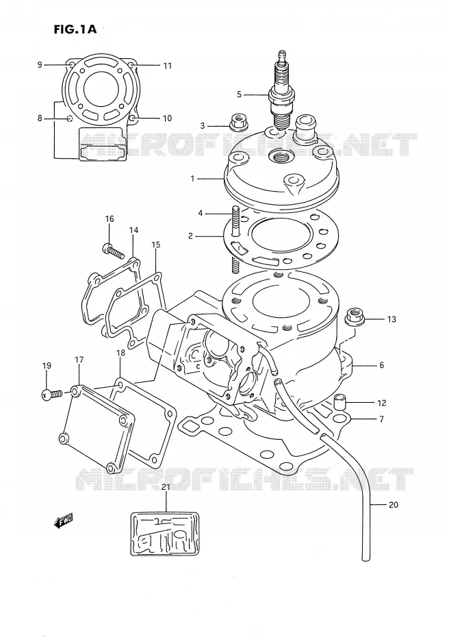 CILINDER (MODELE K) Suzuki MOTO 80 RM 1993  RM80P(E24)